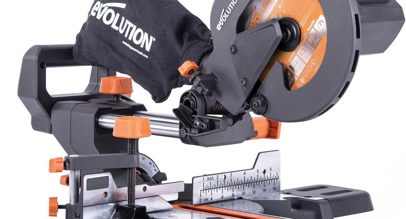 Evolution R185SMS+ 7-1/4" Multi-Material Miter Saw - Versatile Cutting Precision